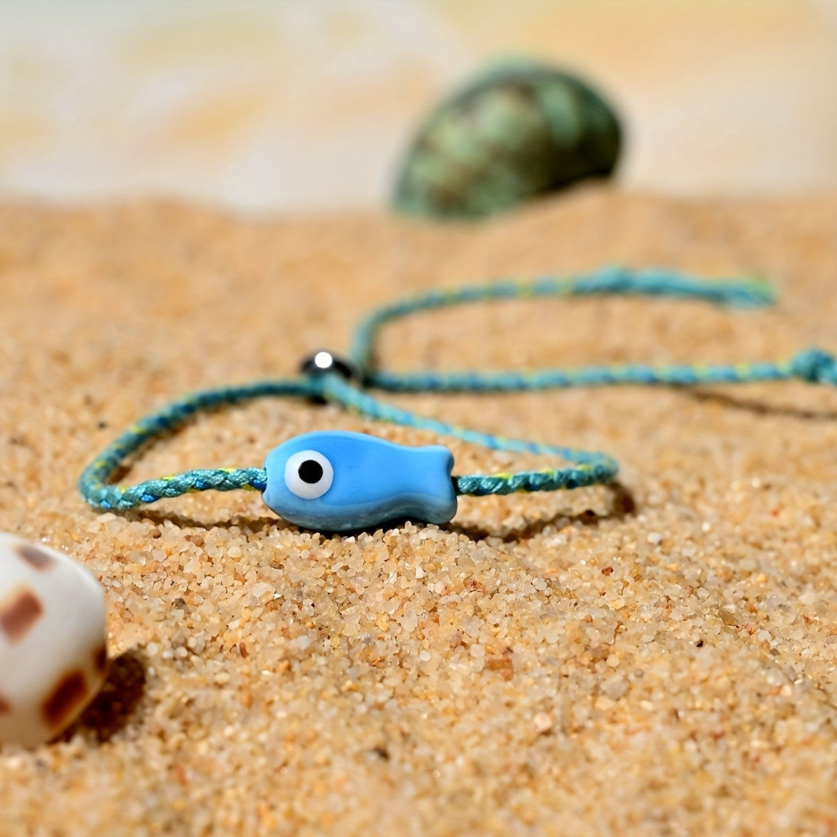 Boho Multicolor Ceramic Fish Anklet