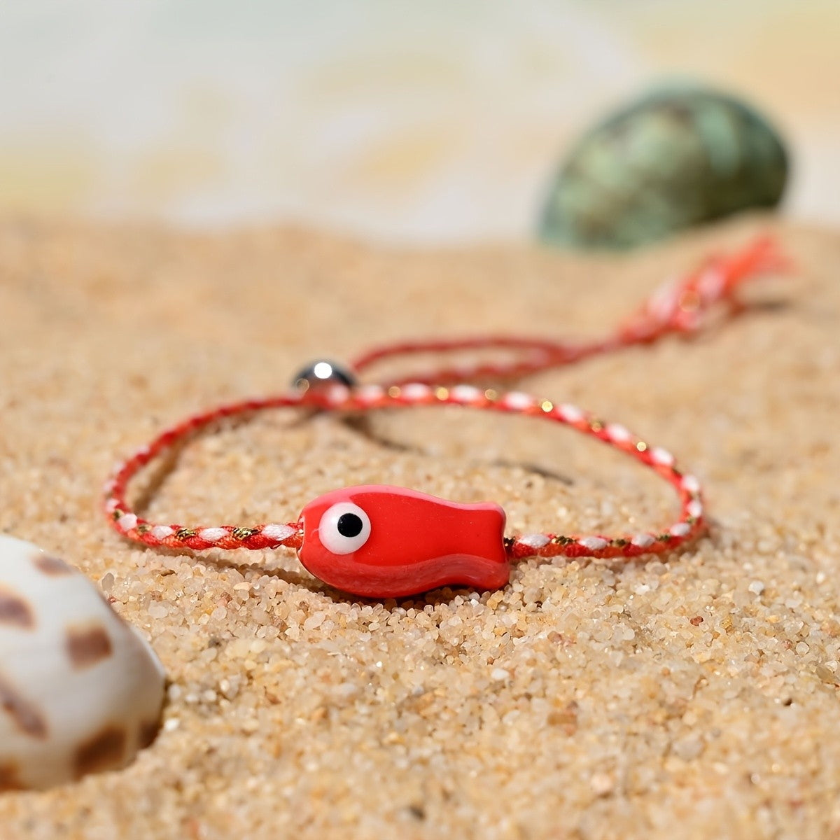 Boho Multicolor Ceramic Fish Anklet