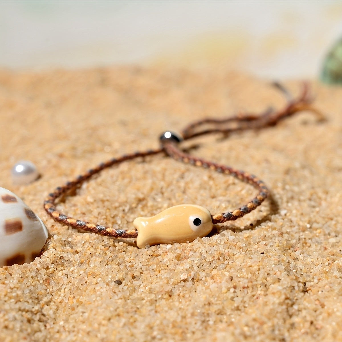 Boho Multicolor Ceramic Fish Anklet
