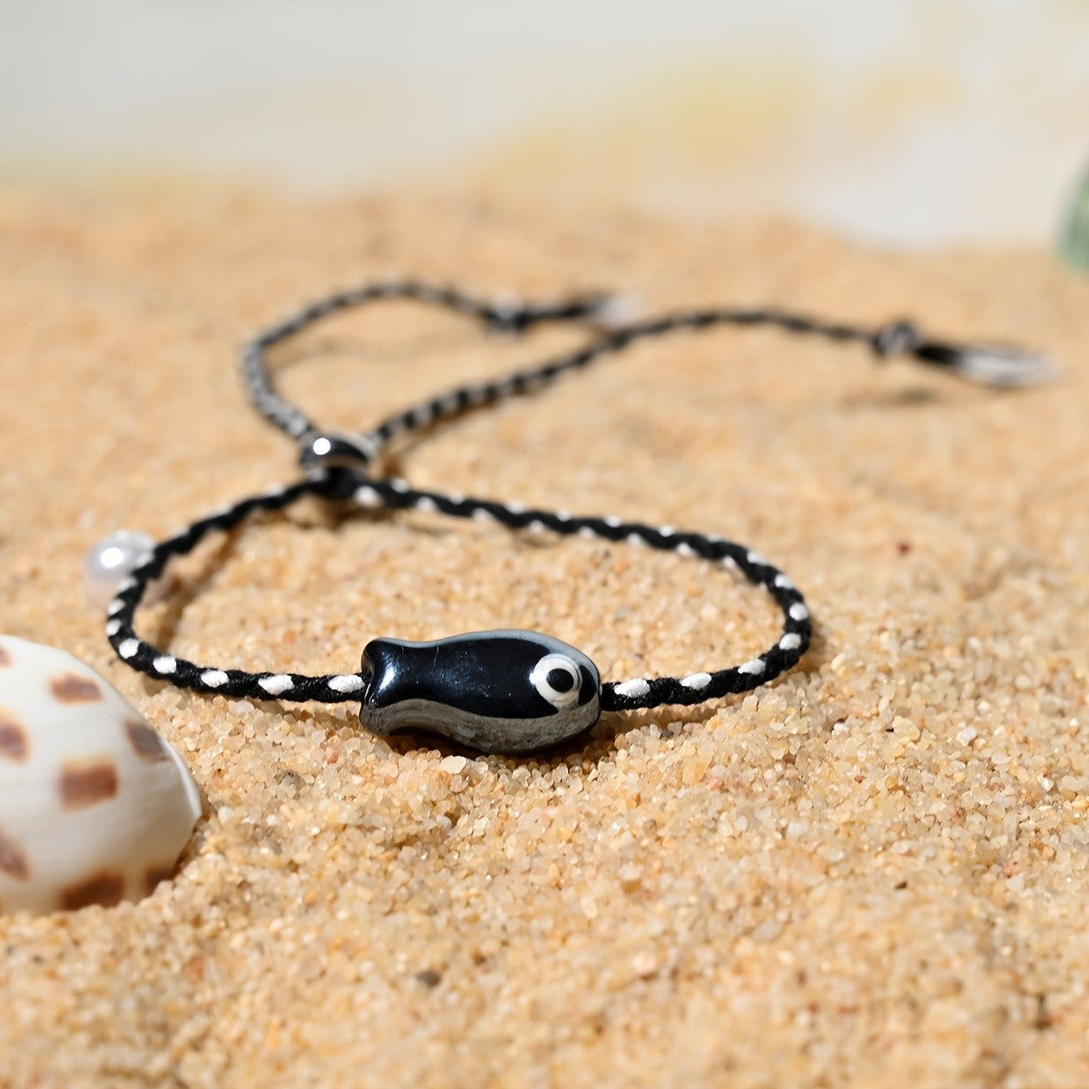 Boho Multicolor Ceramic Fish Anklet