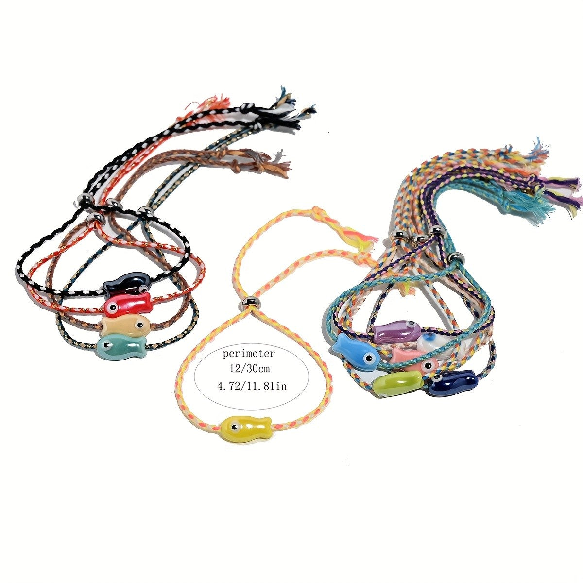 Boho Multicolor Ceramic Fish Anklet