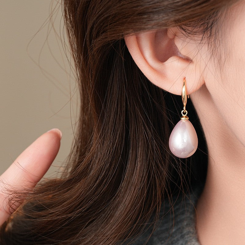 Elegant Pink Pearl Drop Earrings