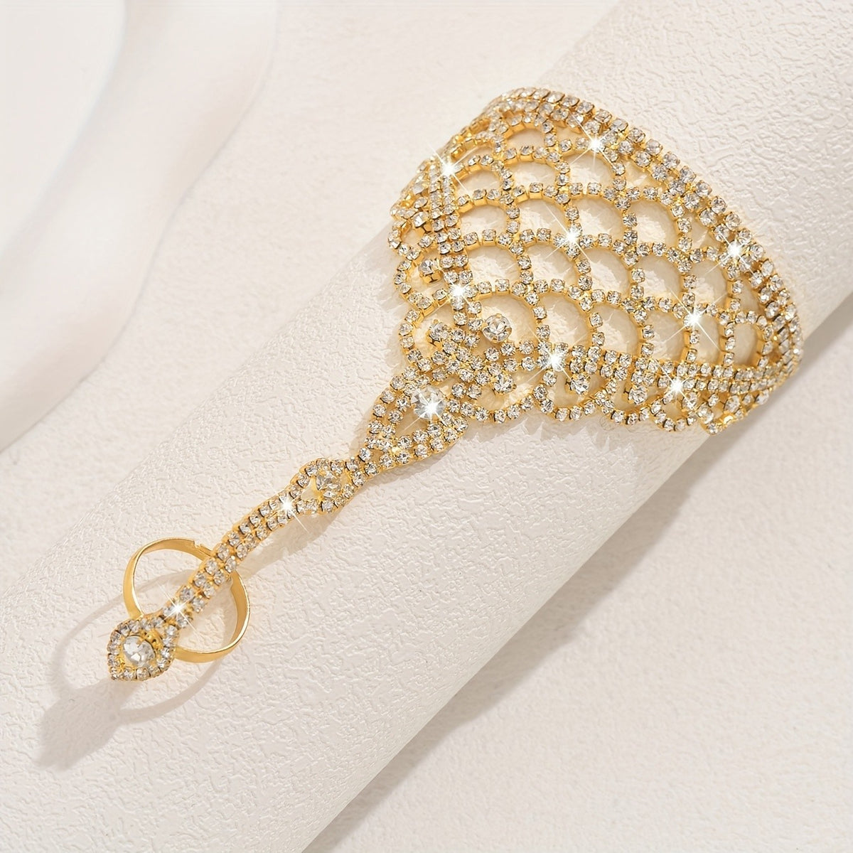 Elegant Rhinestone Hand Chain Bracelet