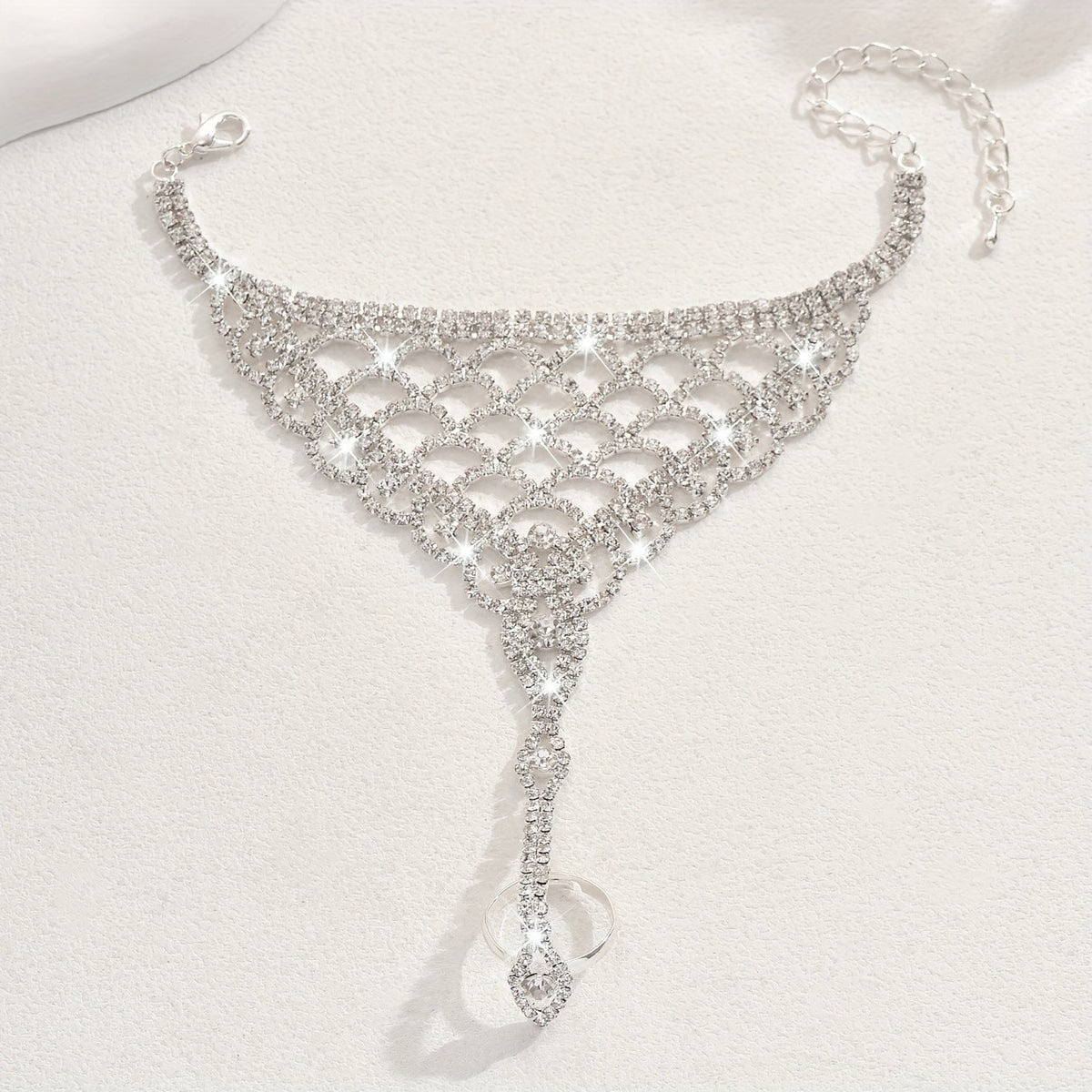Elegant Rhinestone Hand Chain Bracelet