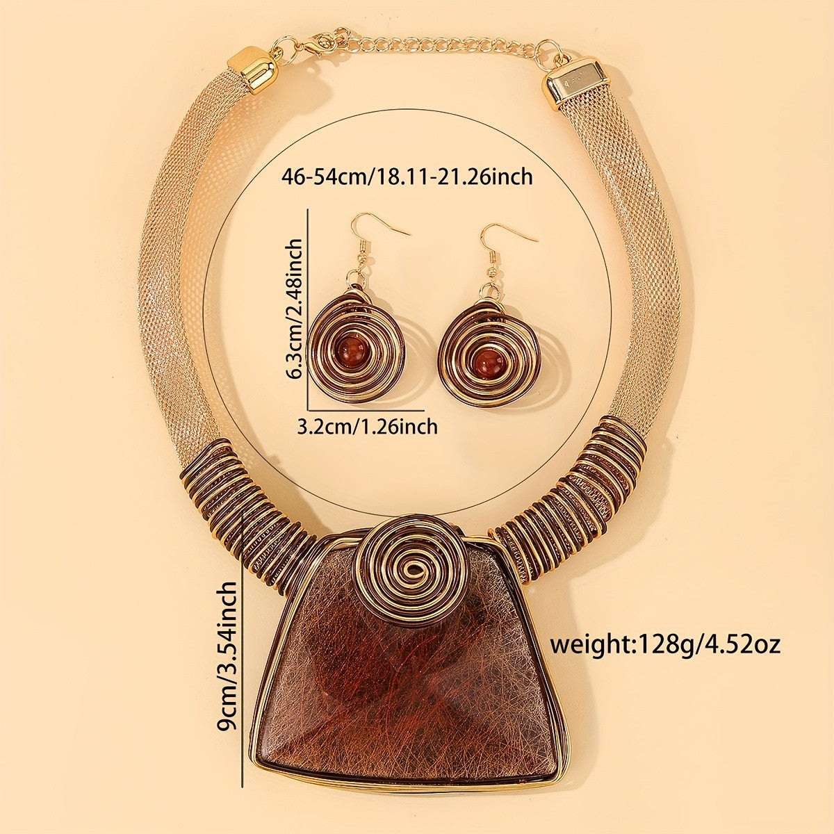 Boho Geometric Acrylic Statement Necklace