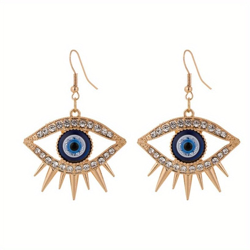 Classy Zircon Evil Eye Drop Earrings