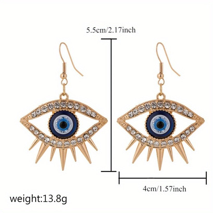 Classy Zircon Evil Eye Drop Earrings