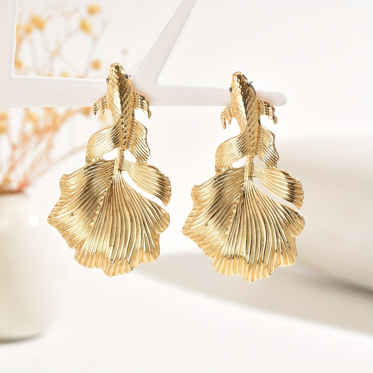 Elegant Koi Fish Statement Earrings