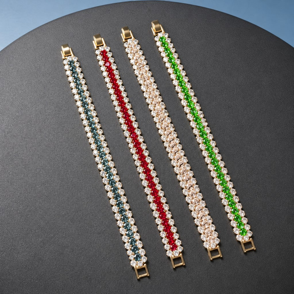 Elegant Geometric Zircon Bracelet