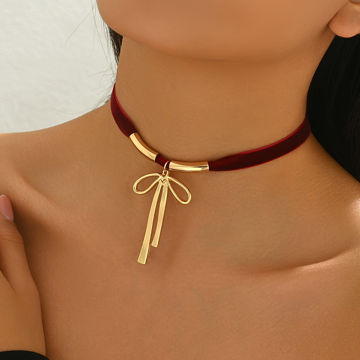 Romantic Velvet Bow Choker Necklace