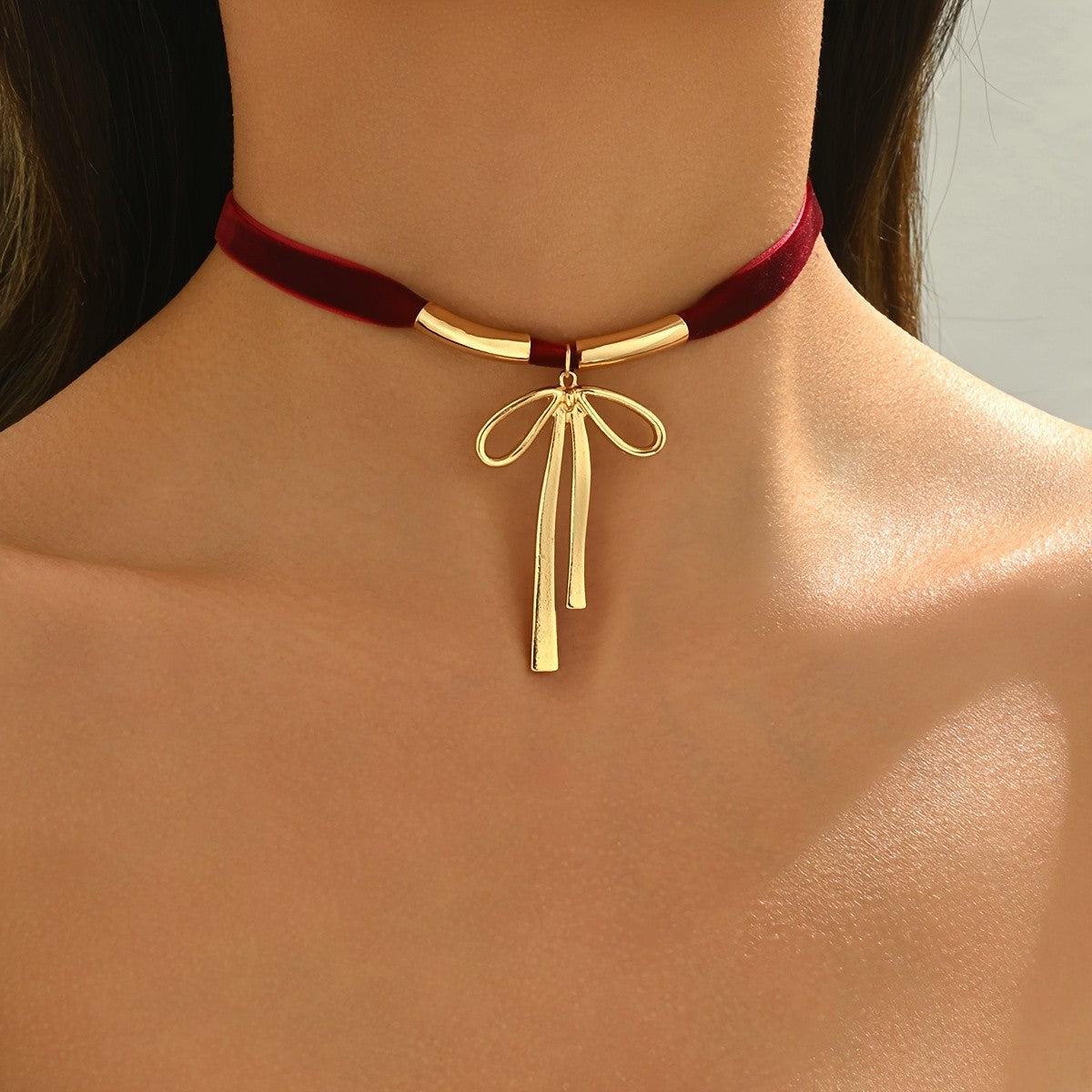 Romantic Velvet Bow Choker Necklace