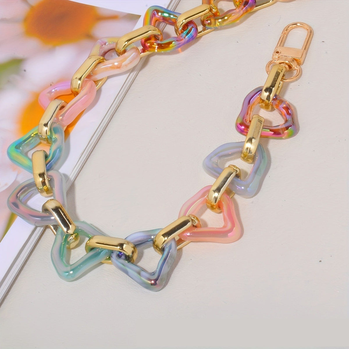 Iridescent Acrylic Link Chain