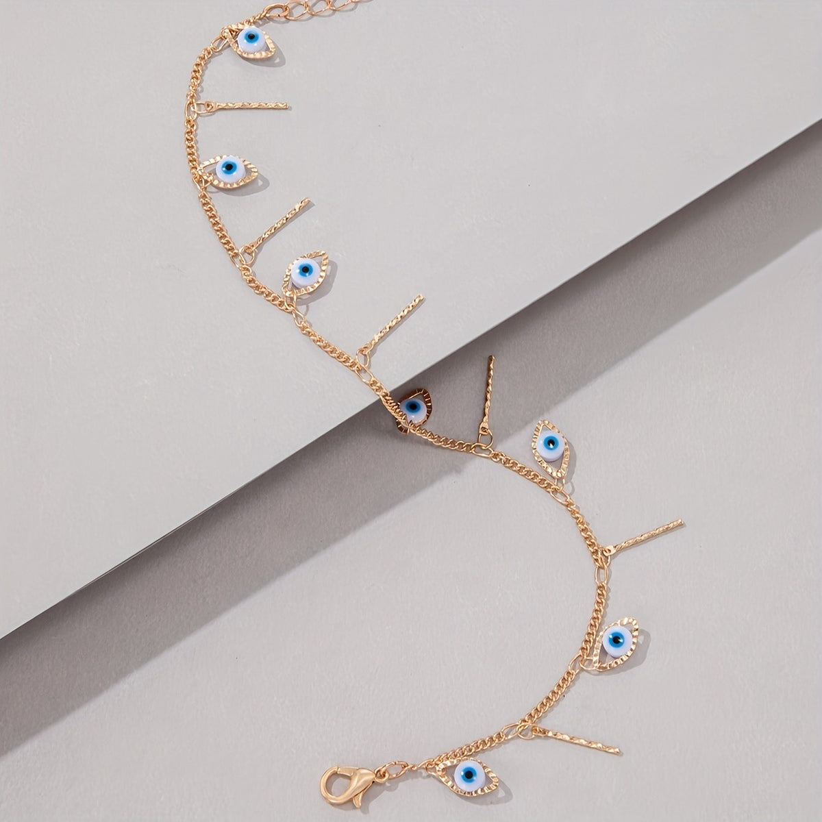 Dainty Evil Eye Tassel Anklet