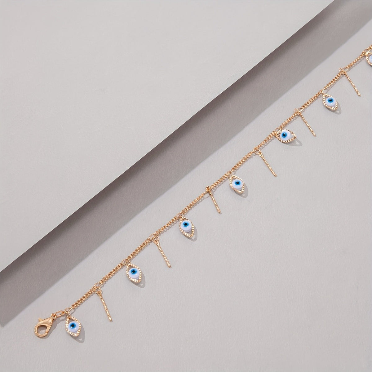 Dainty Evil Eye Tassel Anklet