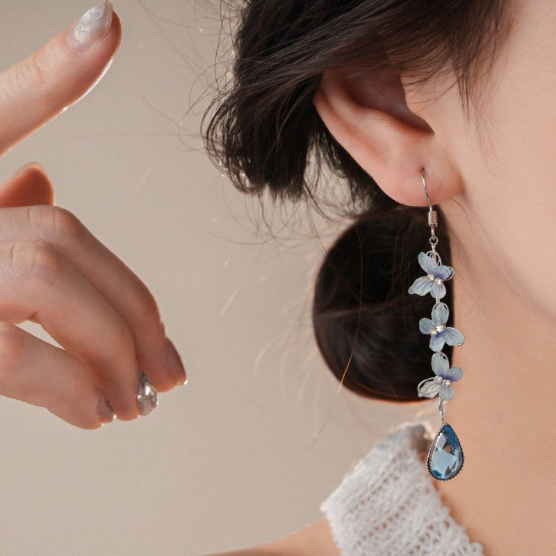 Elegant Blue Butterfly Teardrop Earrings