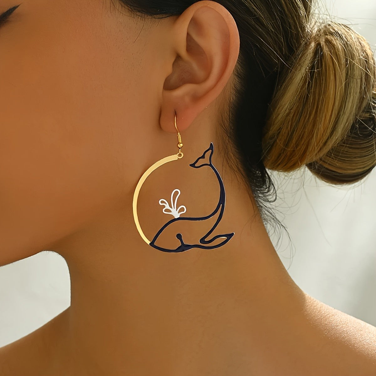 Dainty Whale Hoop Earrings