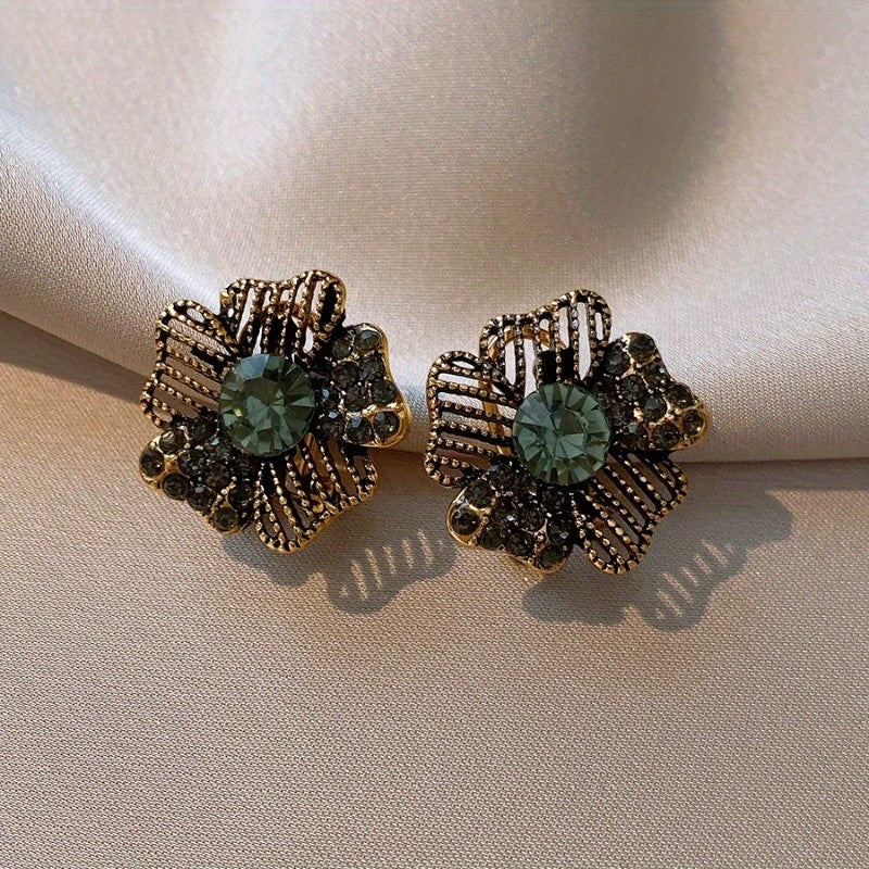 Vintage Inspired Textured Floral Stud Earrings