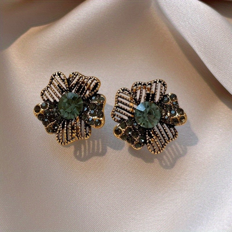 Vintage Inspired Textured Floral Stud Earrings