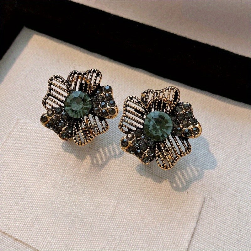 Vintage Inspired Textured Floral Stud Earrings