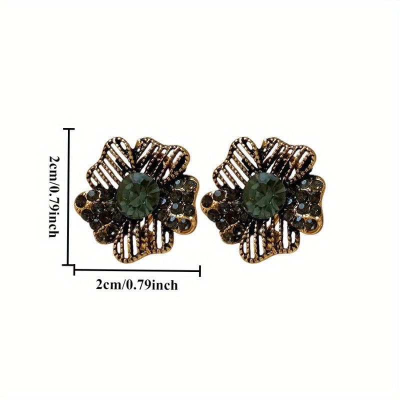 Vintage Inspired Textured Floral Stud Earrings