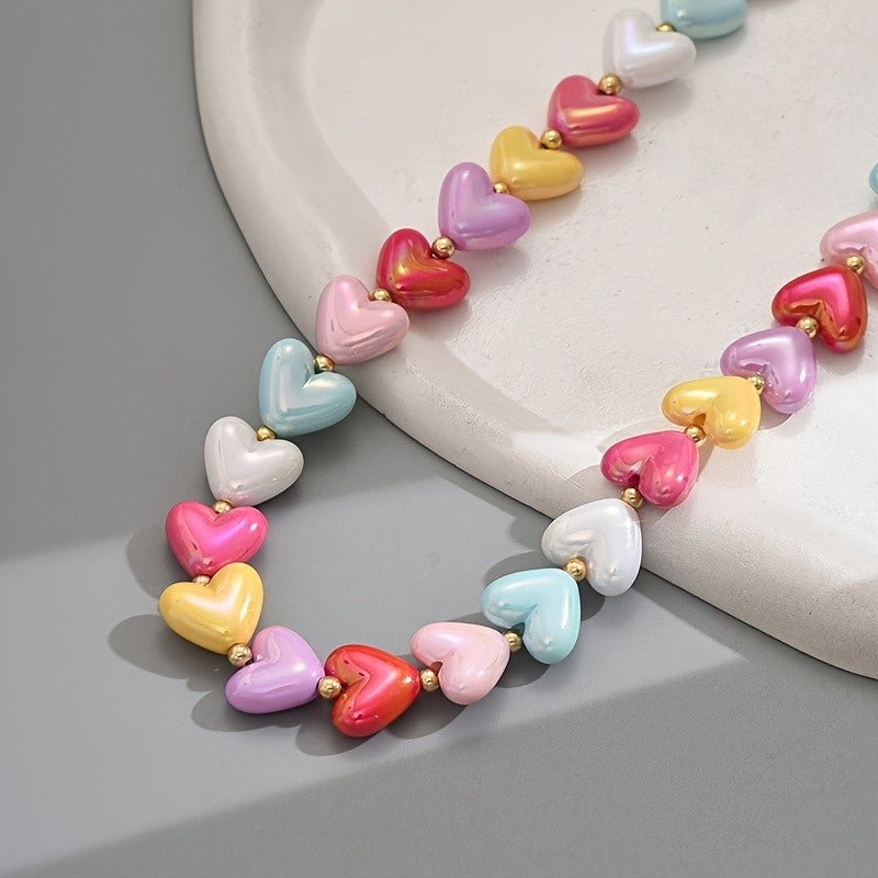 Cute Candy Heart Resin Necklace