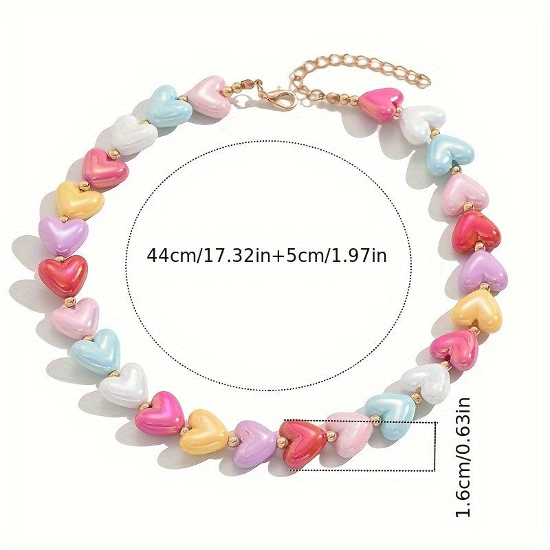 Cute Candy Heart Resin Necklace