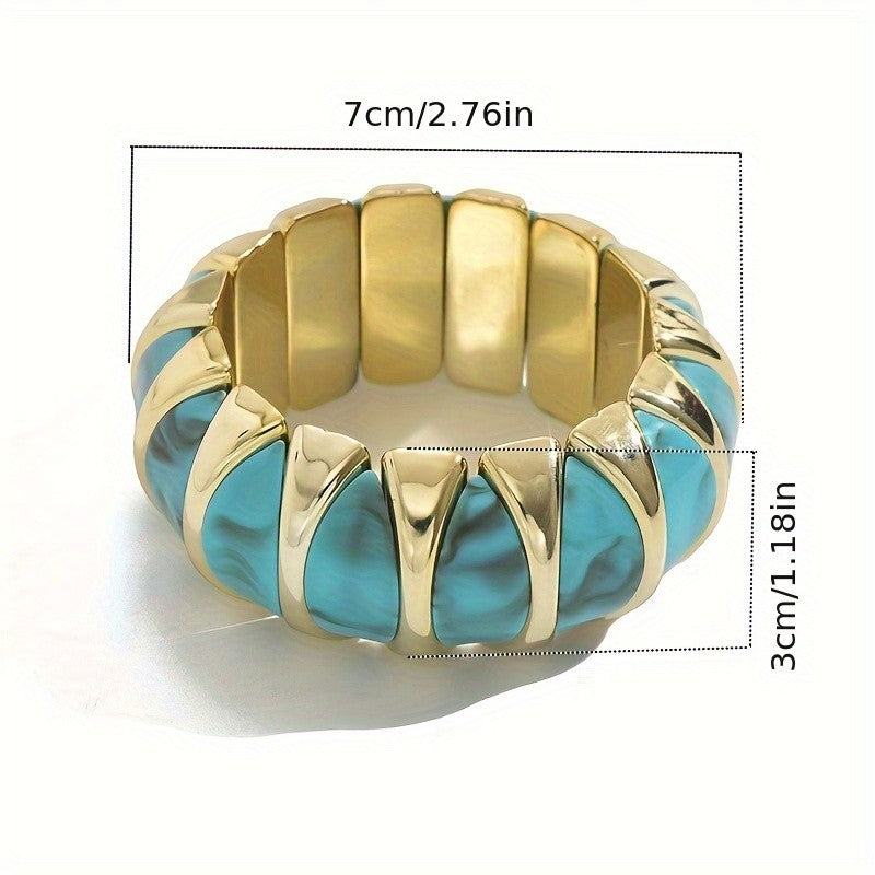 Vintage Teal Resin Cuff Bracelet