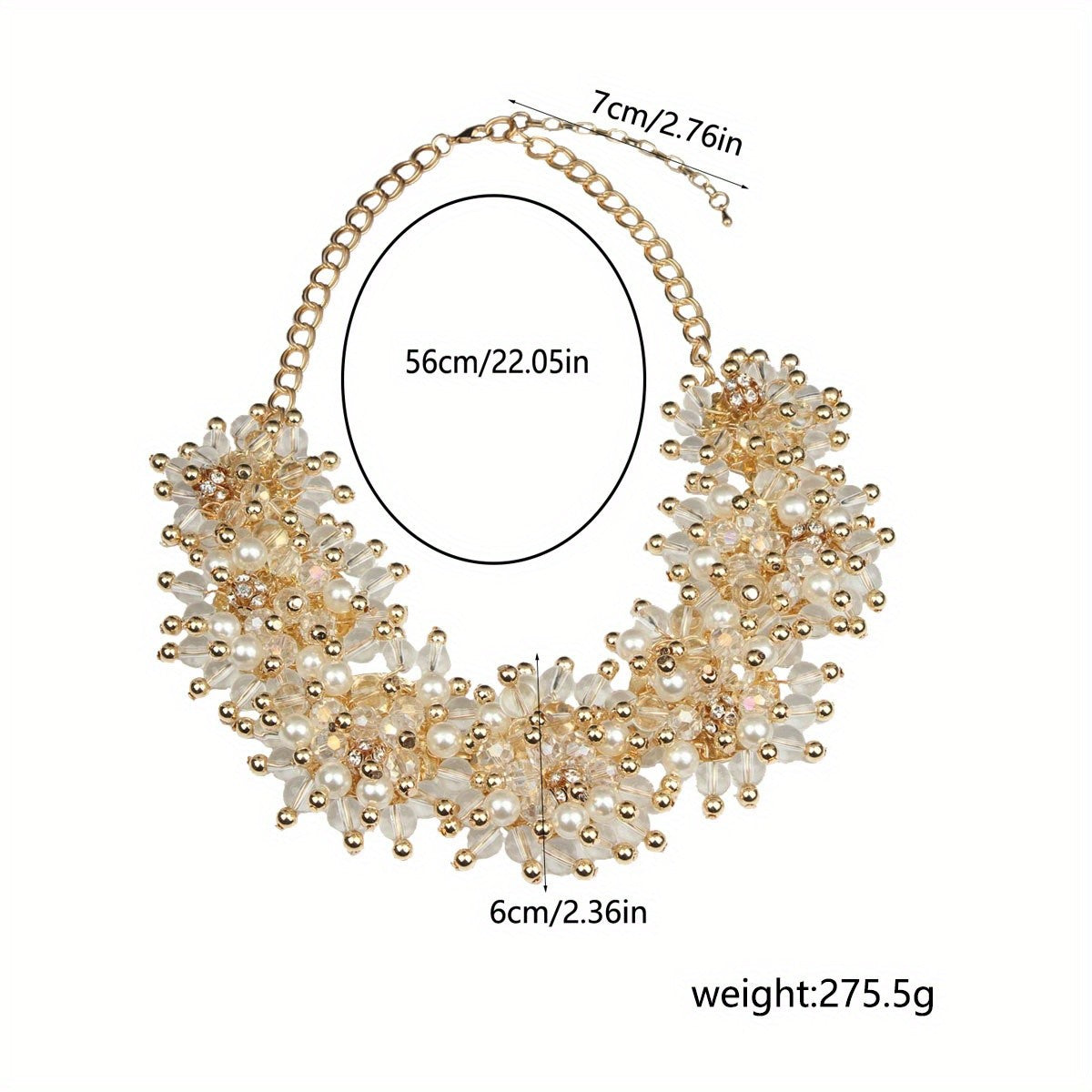 Romantic Pearl Cluster Statement Necklace