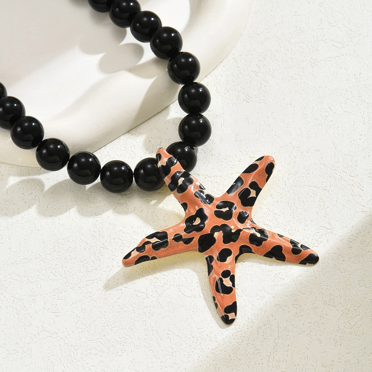 Boho Leopard Starfish Bead Necklace