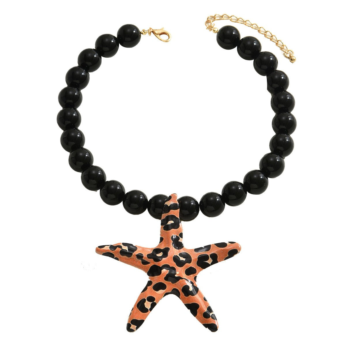 Boho Leopard Starfish Bead Necklace