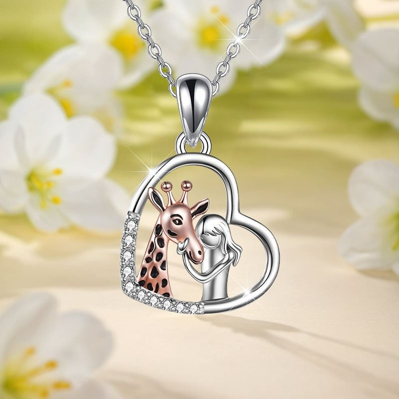 Romantic Giraffe Heart Necklace