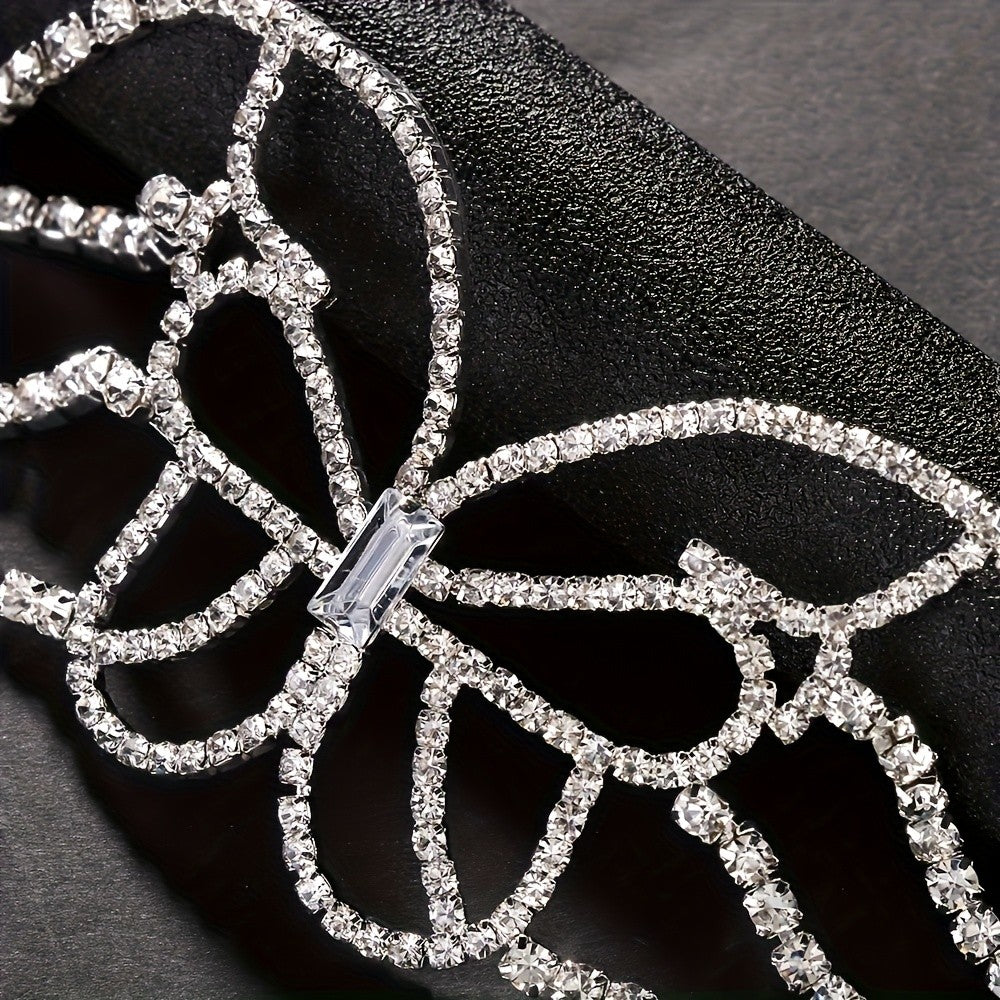 Classy Rhinestone Butterfly Wing Choker Necklace