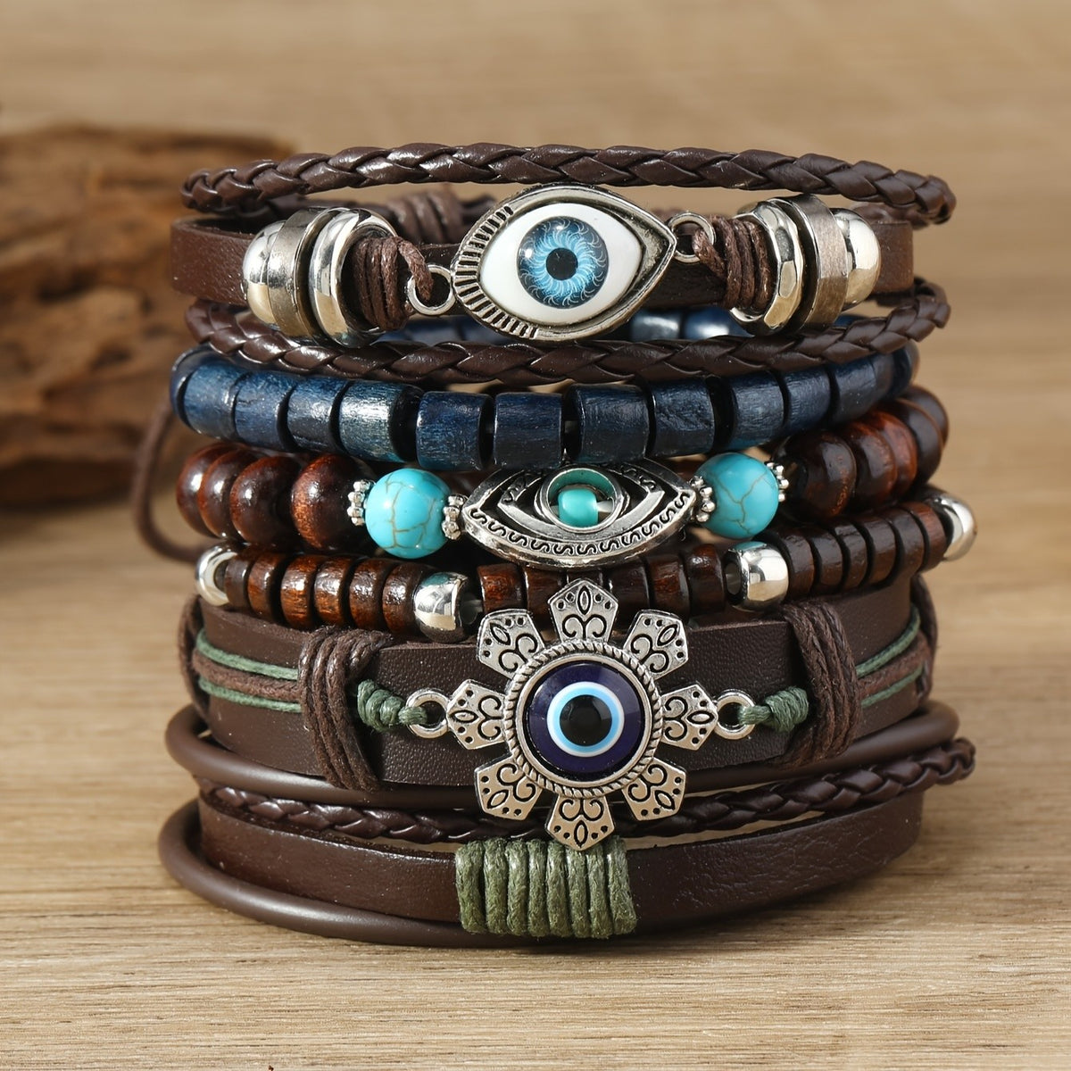 Vintage Boho Evil Eye Bracelet Set