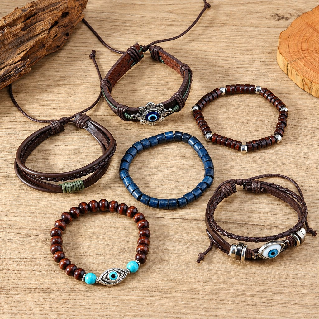 Vintage Boho Evil Eye Bracelet Set