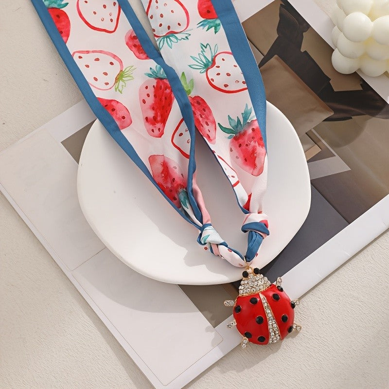 18k Elegant Ladybug Faux Pearl Necklace
