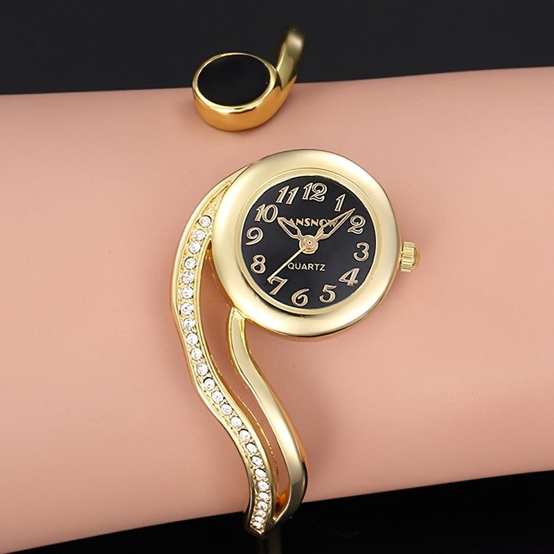 Elegant Crystal Cuff Watch