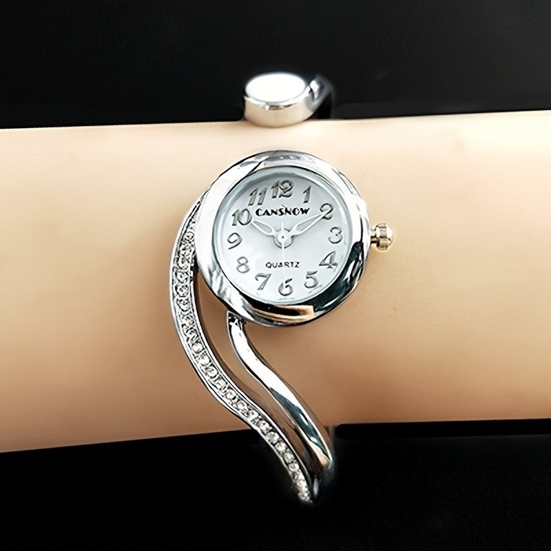 Elegant Crystal Cuff Watch