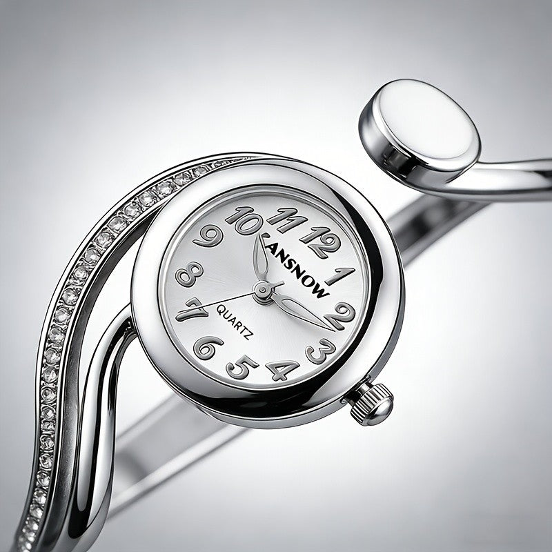 Elegant Crystal Cuff Watch