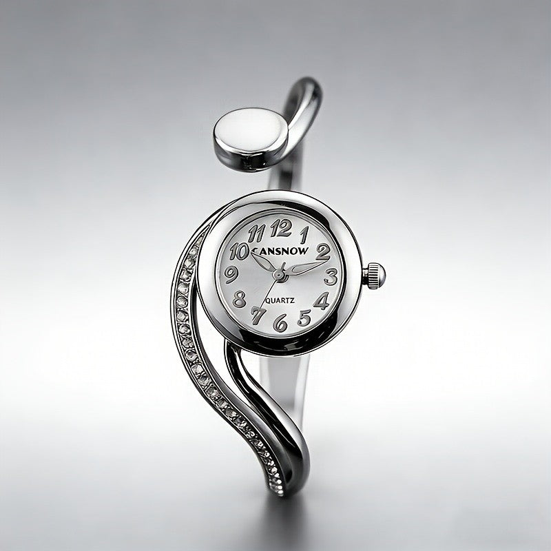 Elegant Crystal Cuff Watch