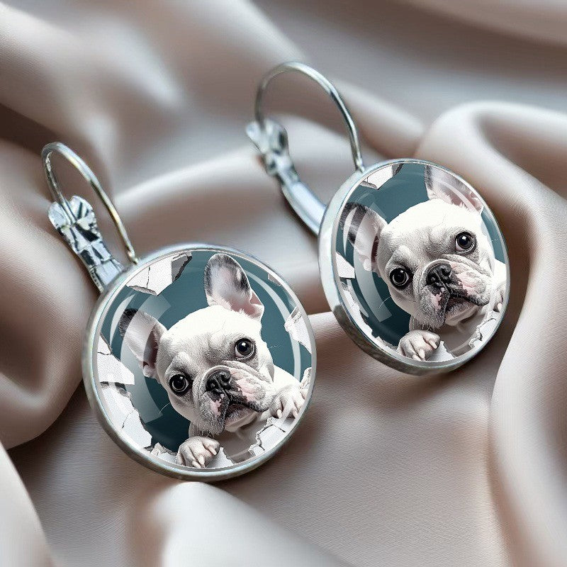 Classy French Bulldog Drop Earrings