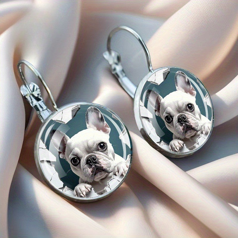 Classy French Bulldog Drop Earrings