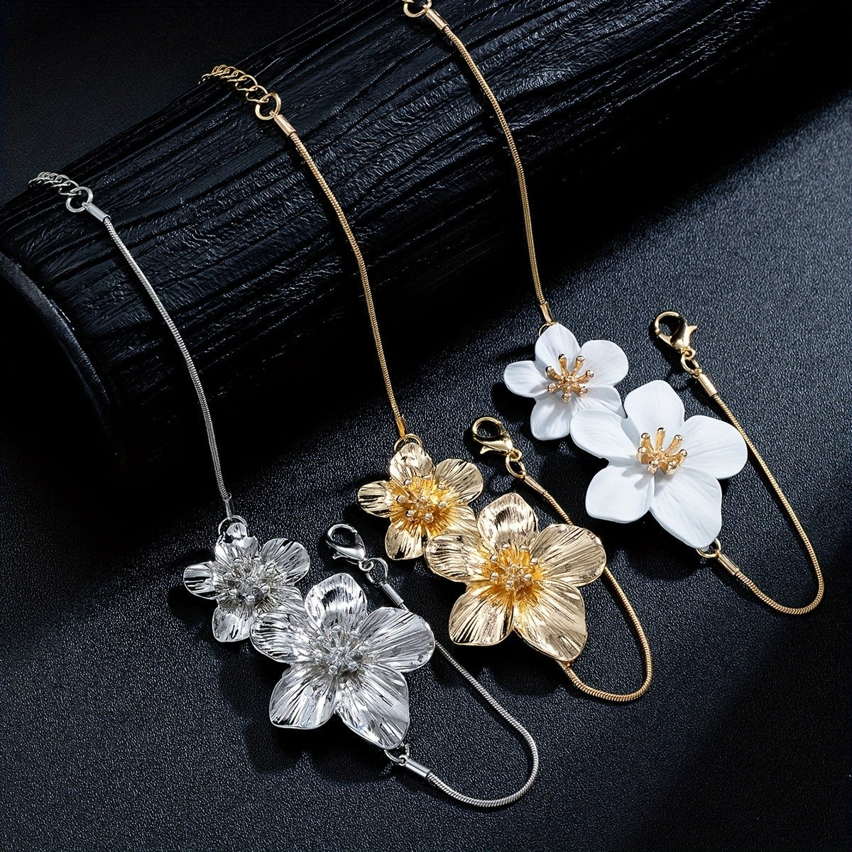 Boho Vintage Double Flower Anklet