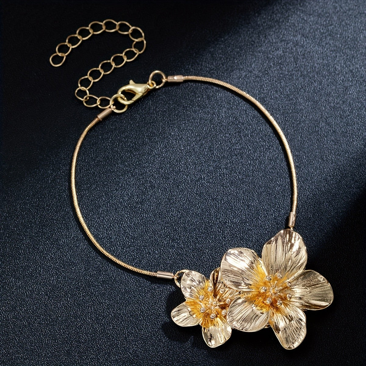 Boho Vintage Double Flower Anklet