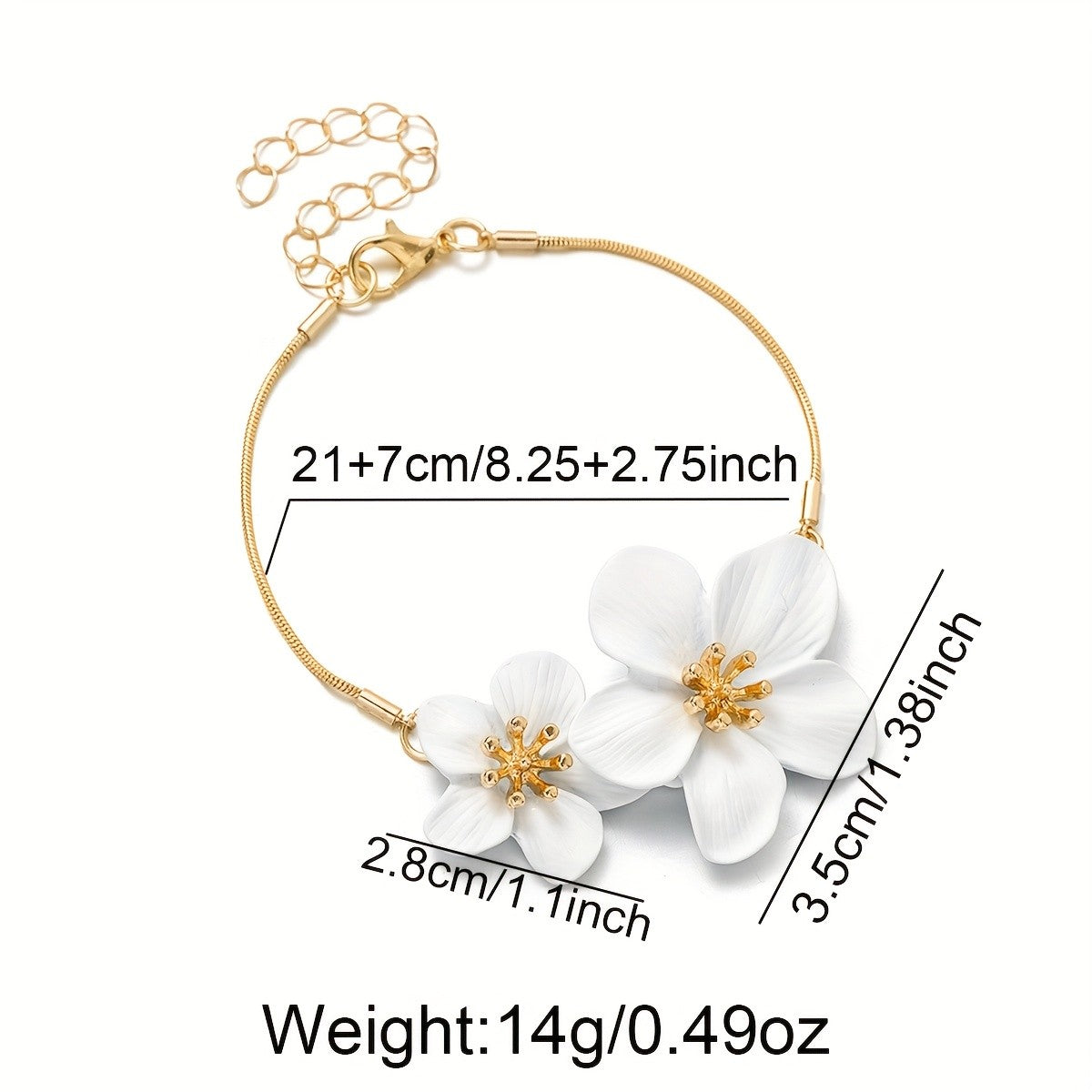 Boho Vintage Double Flower Anklet