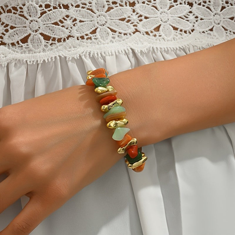 Boho Multi-Color Irregular Resin Bracelet