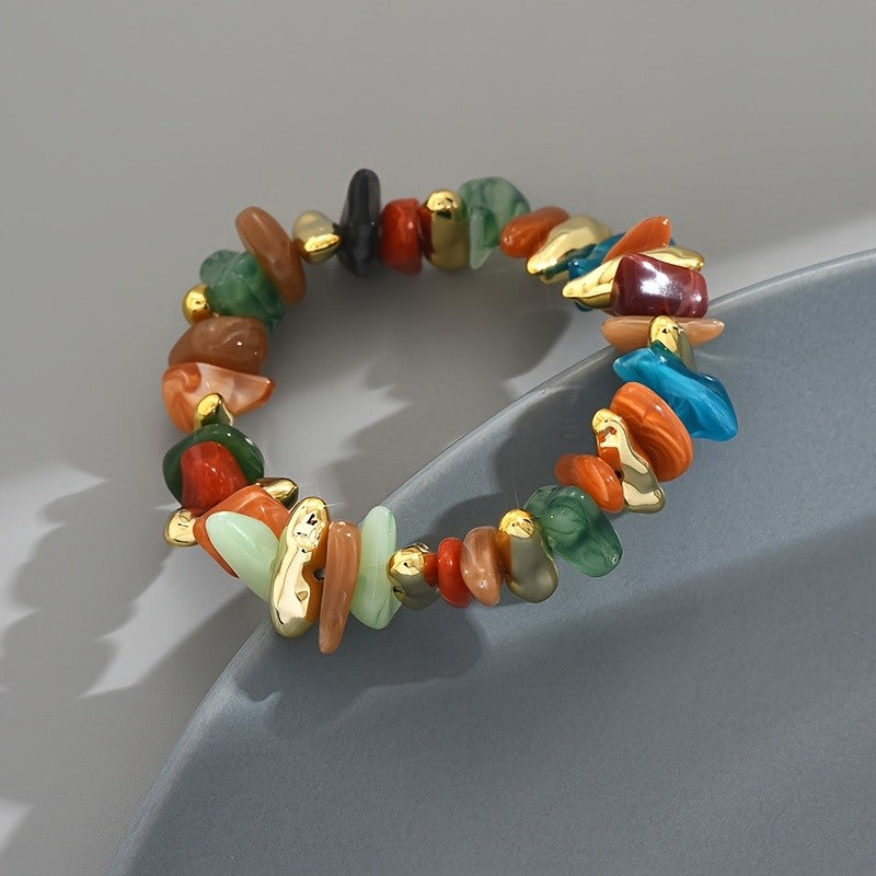 Boho Multi-Color Irregular Resin Bracelet