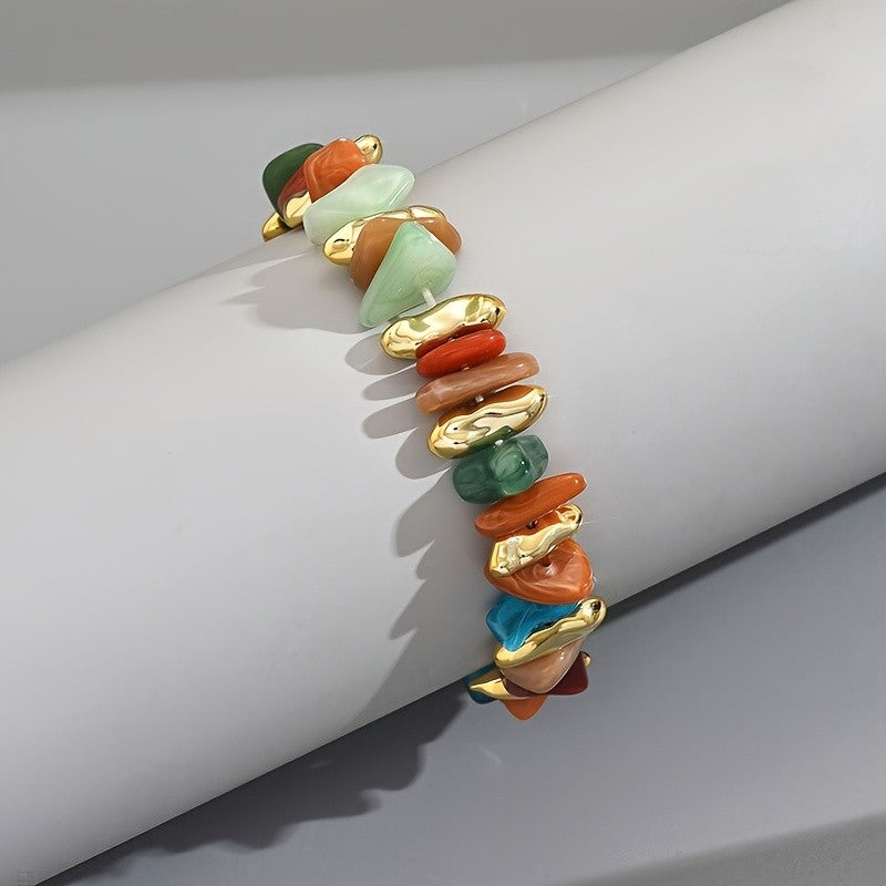 Boho Multi-Color Irregular Resin Bracelet