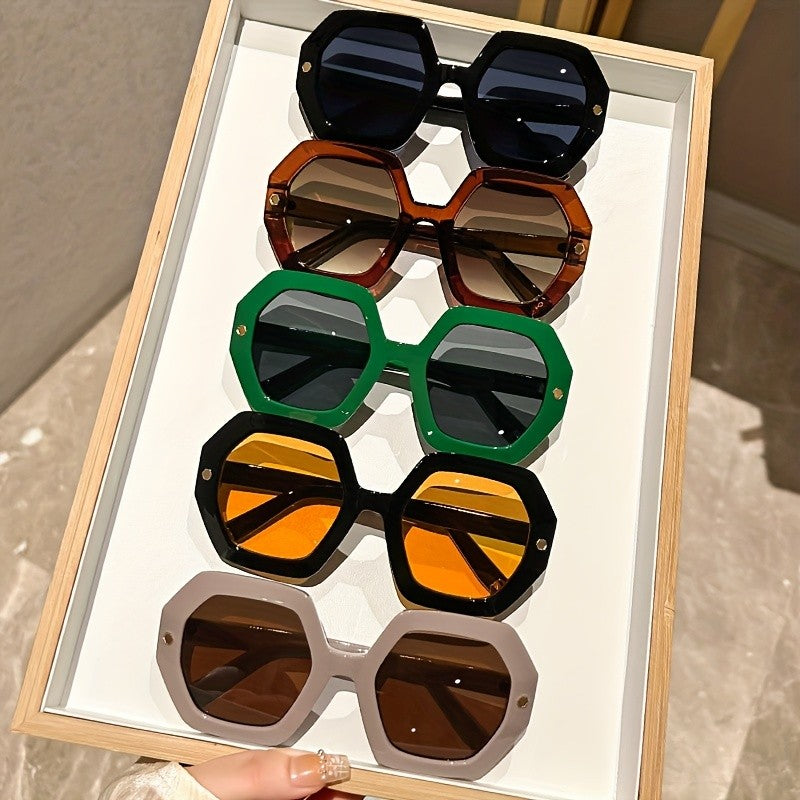 Classy Burgundy Octagon Sunglasses