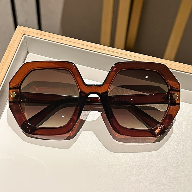 Classy Burgundy Octagon Sunglasses