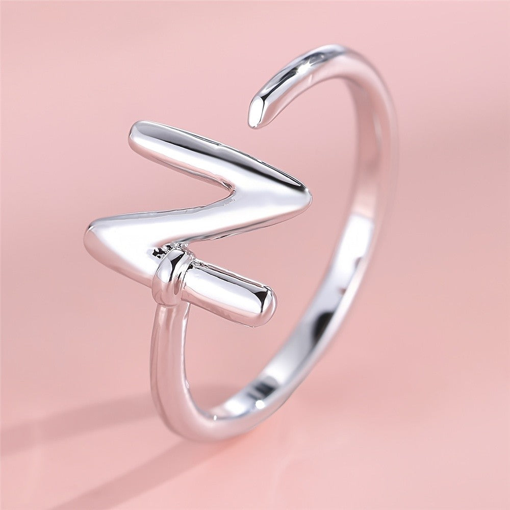 Dainty Adjustable Initial Letter Ring